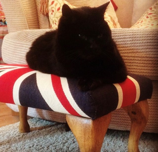 handmade union jack upholstered foot stool