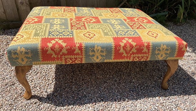 handmade fabric covered footstools from cornwall