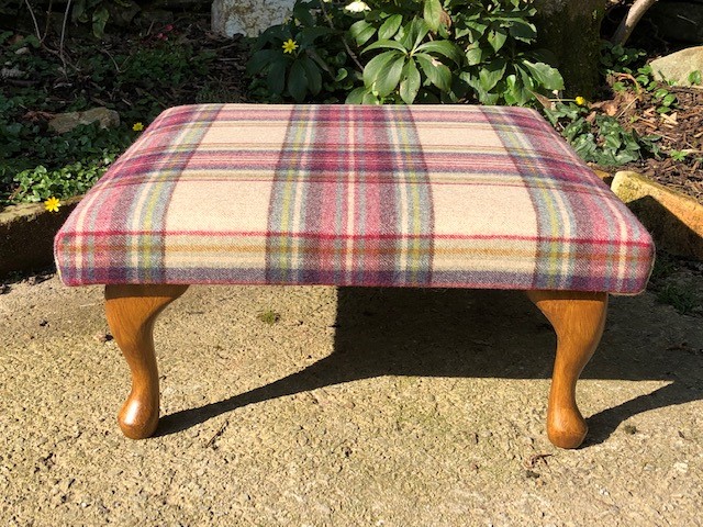 handmade upholstered foot stool