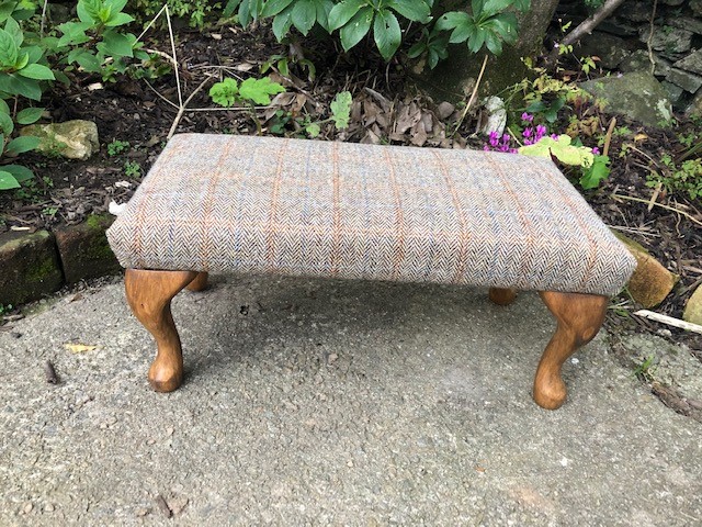 harris tweed handmade upholstered footstool