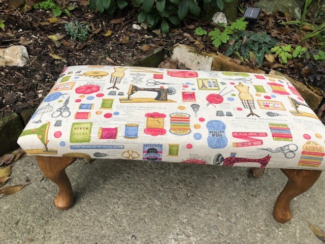 handmade upholstered footstool